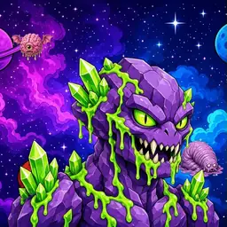 Oozlings #2144, Crystal Rock · Void Nebula