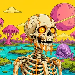 Oozlings #2152, Skull · Turquoise Swamp