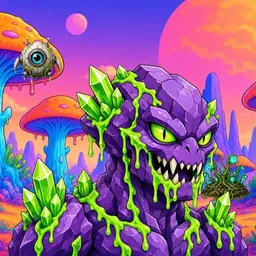 Oozlings #2154, Crystal Rock · Mushroom Desert