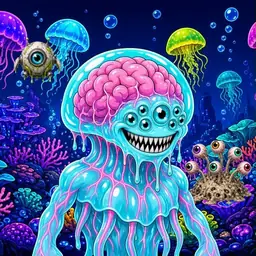 Oozlings #2160, Jellyfish Brain · Glow Reef