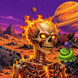Oozlings #2161, Fire Skull · Ship Junkyard