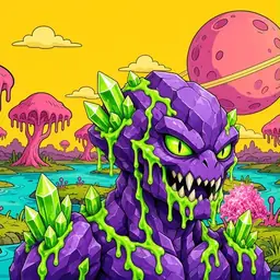 Oozlings #2173, Crystal Rock · Turquoise Swamp