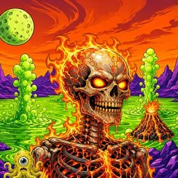 Oozlings #2177, Fire Skull · Acid Lake