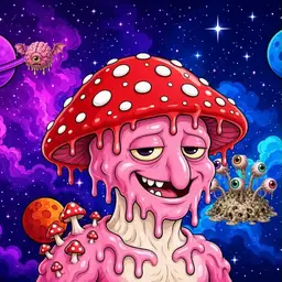 Oozlings #2180, Mushroom Head · Void Nebula
