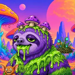 Oozlings #2181, Slime Sloth · Mushroom Desert