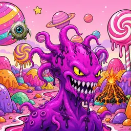 Oozlings #2182, Squid · Candy Planet