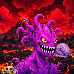 Oozlings #2186, Squid · Lava Fields
