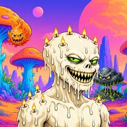 Oozlings #2188, Candle Wax · Mushroom Desert