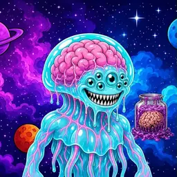Oozlings #2189, Jellyfish Brain · Void Nebula