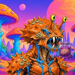 Oozlings #2198, Mutated Crab · Mushroom Desert