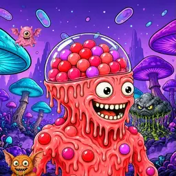 Oozlings #220, Mutated Gumball Brain · Fungus Forest