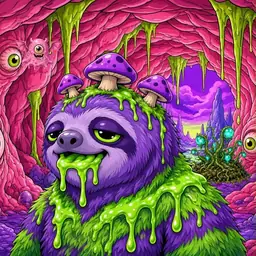 Oozlings #2214, Slime Sloth · Flesh Cave