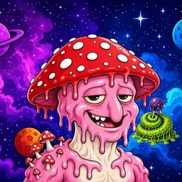 Oozlings #2217, Mushroom Head · Void Nebula