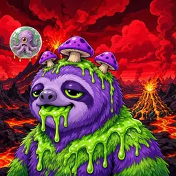 Oozlings #222, Slime Sloth · Lava Fields