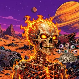 Oozlings #2222, Fire Skull · Ship Junkyard