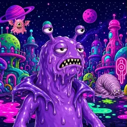 Oozlings #2223, Slug · Neon City