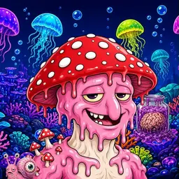 Oozlings #2226, Mushroom Head · Glow Reef