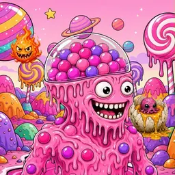 Oozlings #223, Gumball Brain · Candy Planet