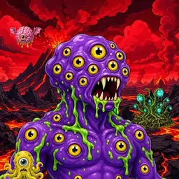 Oozlings #2234, Eyeball Cluster · Lava Fields