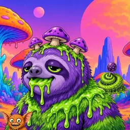 Oozlings #2235, Slime Sloth · Mushroom Desert