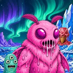 Oozlings #2236, Mutant Moth · Aurora Ice