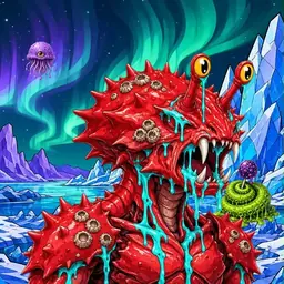 Oozlings #224, Crab · Aurora Ice