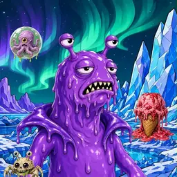 Oozlings #2244, Slug · Aurora Ice