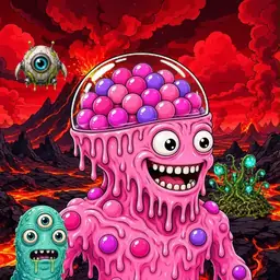 Oozlings #2246, Gumball Brain · Lava Fields