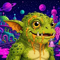 Oozlings #2249, Toad Goblin · Neon City