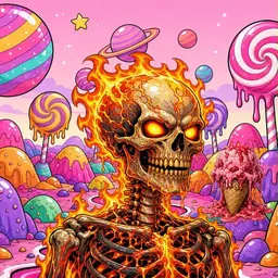 Oozlings #2250, Fire Skull · Candy Planet