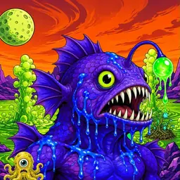 Oozlings #2251, Mutated Anglerfish · Acid Lake
