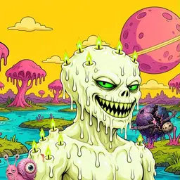 Oozlings #2254, Mutated Candle Wax · Turquoise Swamp