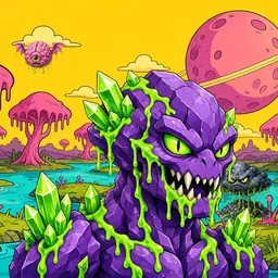 Oozlings #2257, Crystal Rock · Turquoise Swamp