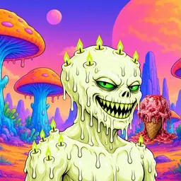 Oozlings #2259, Mutated Candle Wax · Mushroom Desert