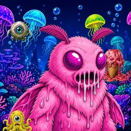 Oozlings #2260, Mutant Moth · Glow Reef