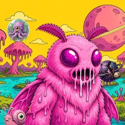 Oozlings #2262, Mutant Moth · Turquoise Swamp