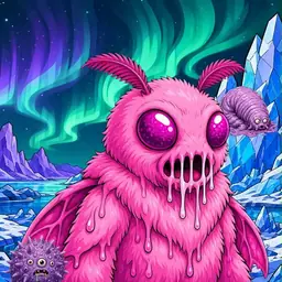 Oozlings #2264, Mutant Moth · Aurora Ice