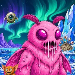 Oozlings #2265, Mutant Moth · Aurora Ice