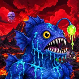 Oozlings #2267, Anglerfish · Lava Fields
