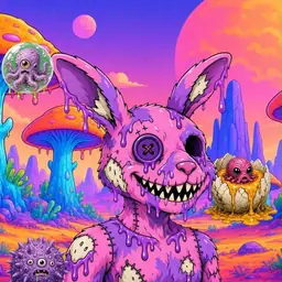 Oozlings #2273, Zombie Bunny · Mushroom Desert