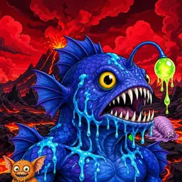 Oozlings #2276, Anglerfish · Lava Fields