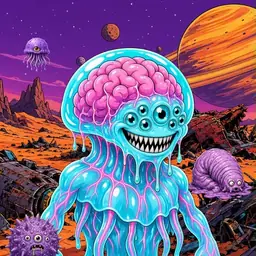 Oozlings #2279, Jellyfish Brain · Ship Junkyard