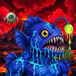 Oozlings #2282, Anglerfish · Lava Fields