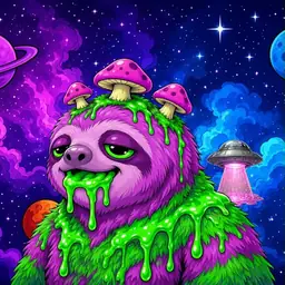 Oozlings #2284, Mutated Slime Sloth · Void Nebula