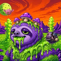 Oozlings #2285, Slime Sloth · Acid Lake