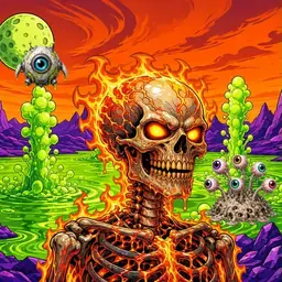 Oozlings #2289, Fire Skull · Acid Lake