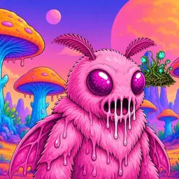 Oozlings #229, Mutant Moth · Mushroom Desert