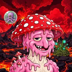Oozlings #2290, Mushroom Head · Lava Fields