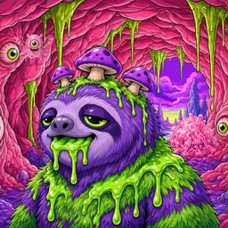 Oozlings #2292, Slime Sloth · Flesh Cave