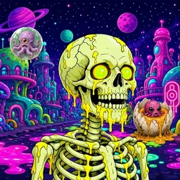 Oozlings #2295, Mutated Skull · Neon City